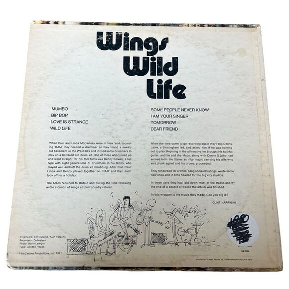 VINTAGE PAUL MCCARTNEY AND WINGS WILD LIFE 1971 12” VINYL RECORD - Picture 4 of 8